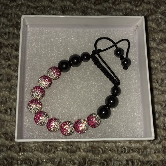 Pink & White Shamballa Bracelet